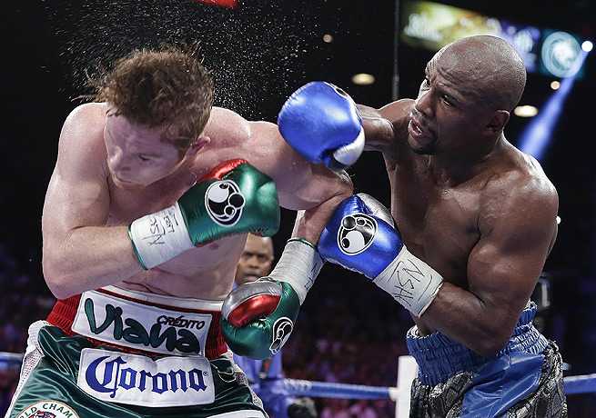 Floyd Mayweather Jr. improved his record to 45-0 with his victory over Canelo Alvarez on Saturday.
